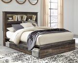 Drystan Multi Queen LED Bookcase Storage Platform Bed with 2 Drawers from Ashley - Luna Furniture