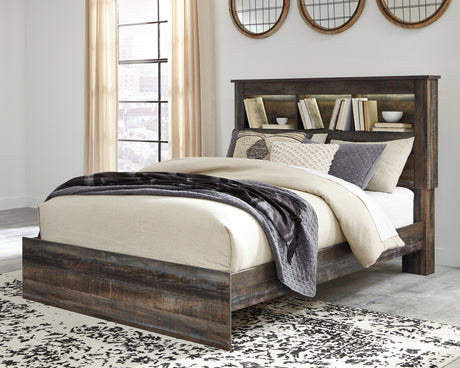 Drystan Multi Queen LED Bookcase Panel Bed from Ashley - Luna Furniture