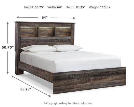 Drystan Multi Queen LED Bookcase Panel Bed from Ashley - Luna Furniture