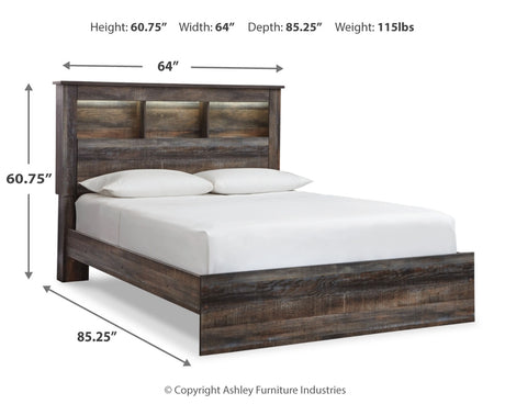 Drystan Multi Queen LED Bookcase Panel Bed from Ashley - Luna Furniture