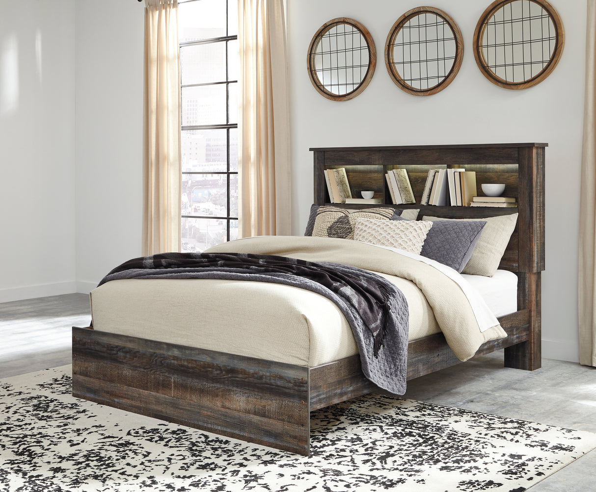 Drystan Multi LED Bookcase Panel Bedroom Set from Ashley - Luna Furniture