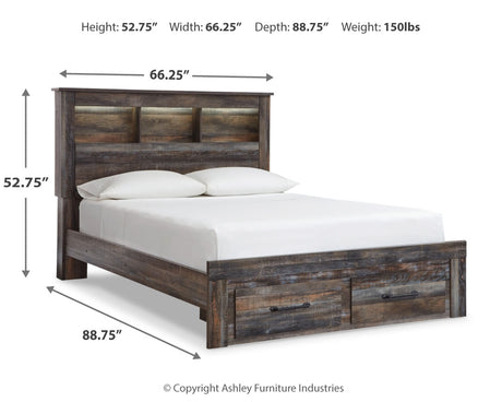 Drystan Multi Queen Bookcase Storage Bed, Dresser and Mirror from Ashley - Luna Furniture