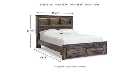 Drystan Multi Queen LED Bookcase Storage Panel Bed from Ashley - Luna Furniture