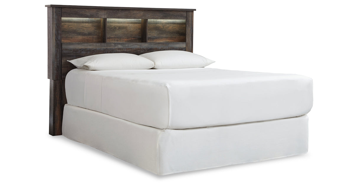 Drystan Queen/Full Bookcase Headboard Bed with Mirrored Dresser, Chest and Nightstand in Multi from Ashley - Luna Furniture