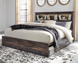 Drystan Multi King LED Bookcase Storage Platform Bed with 2 Drawers from Ashley Furniture - Luna Furniture