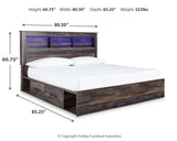Drystan Multi King LED Bookcase Storage Platform Bed with 4 Drawers from Ashley Furniture - Luna Furniture