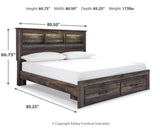 Drystan Multi King LED Bookcase Storage Panel Bed from Ashley - Luna Furniture