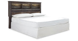 Drystan King/California King Bookcase Headboard Bed with Mirrored Dresser, Chest and Nightstand in Multi from Ashley - Luna Furniture