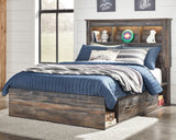 Drystan Multi Full LED Bookcase Storage Platform Bed with 2 Drawers from Ashley - Luna Furniture