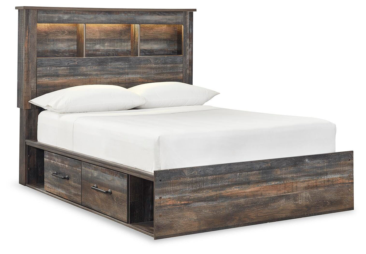Drystan Multi Full LED Bookcase Storage Platform Bed with 2 Drawers from Ashley - Luna Furniture