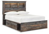 Drystan Multi Full LED Bookcase Storage Platform Bed with 2 Drawers from Ashley - Luna Furniture