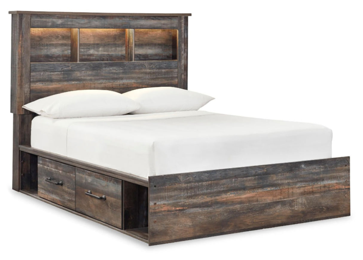 Drystan Multi LED Bookcase Storage Youth Platform Bedroom Set with 2 Drawers from Ashley - Luna Furniture