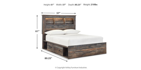 Drystan Multi Full LED Bookcase Storage Platform Bed with 2 Drawers from Ashley - Luna Furniture