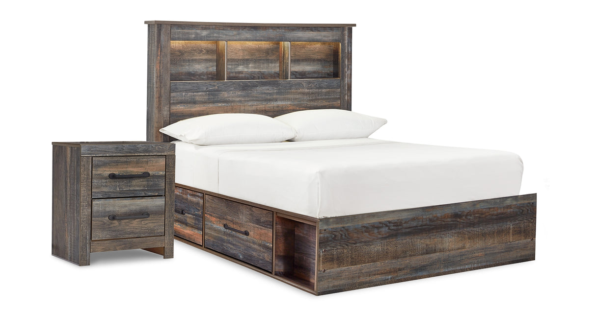 Drystan Full Bookcase Bed with 2 Nightstands in Multi from Ashley - Luna Furniture