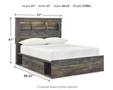 Drystan Full Bookcase Bed with 4 Storage Drawers with Mirrored Dresser and 2 Nightstands in Multi from Ashley - Luna Furniture