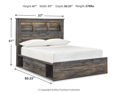 Drystan Multi Full LED Bookcase Storage Platform Bed with 4 Drawers from Ashley - Luna Furniture