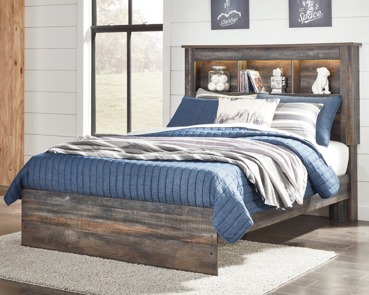 Drystan Multi Full LED Bookcase Panel Bed from Ashley - Luna Furniture