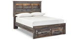 Drystan Full Bookcase Bed with 2 Storage Drawers with Mirrored Dresser and 2 Nightstands in Multi from Ashley - Luna Furniture