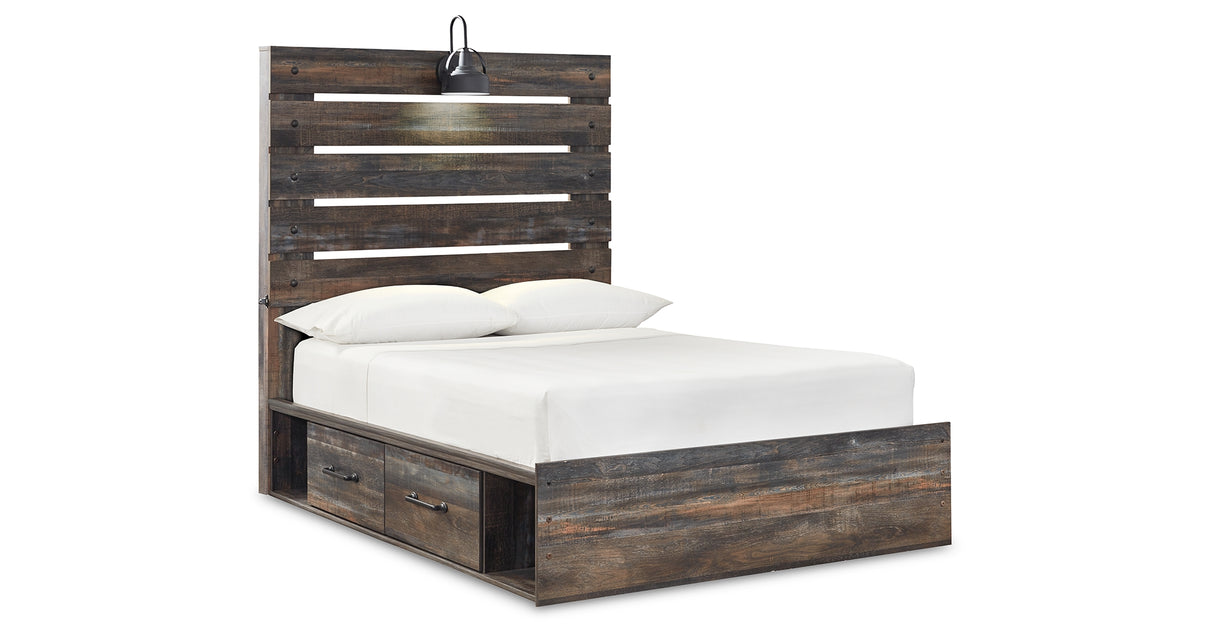 Drystan Multi Full LED Storage Platform Bed with 2 Drawers from Ashley Furniture - Luna Furniture