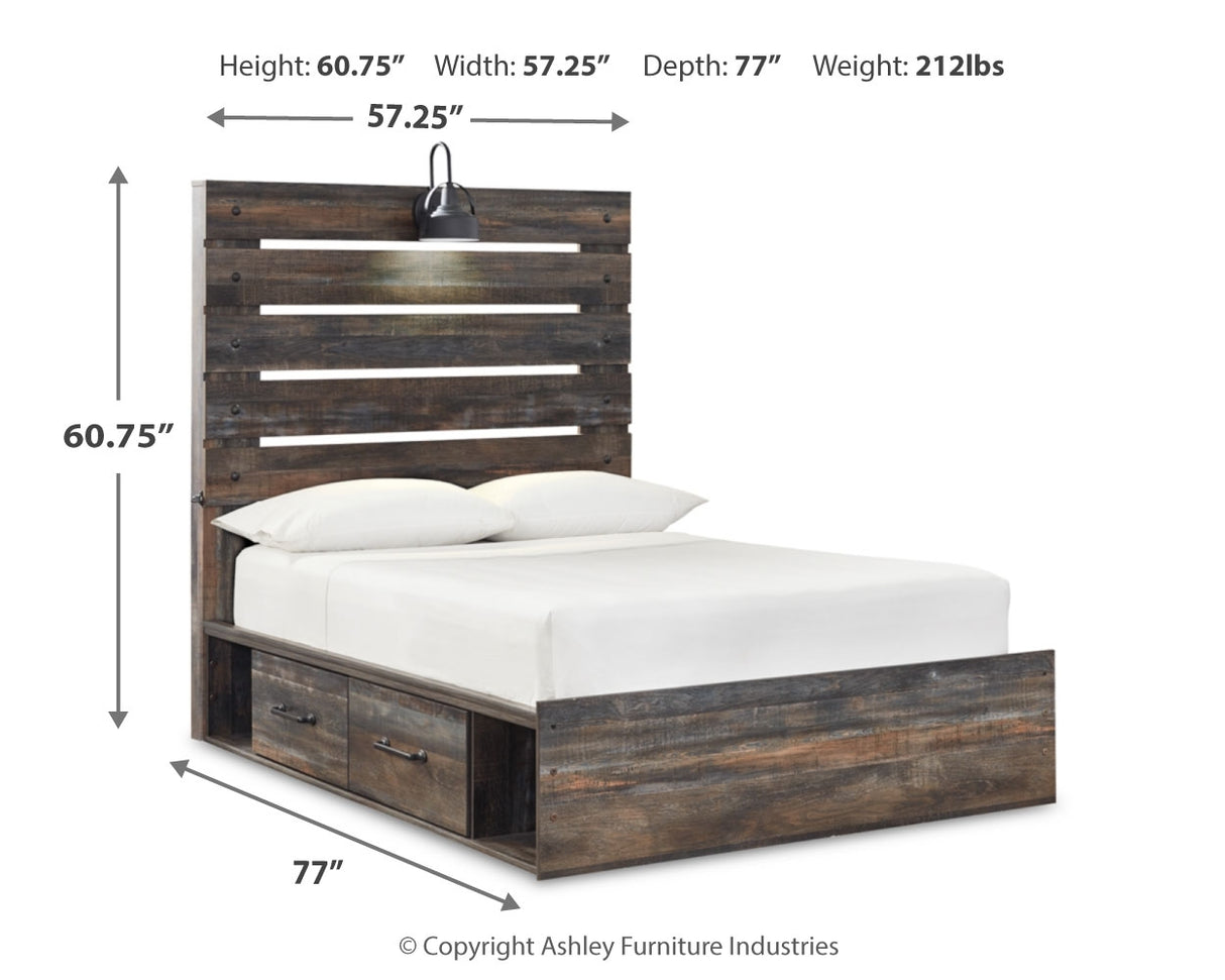 Drystan Multi Full Panel Bed and 2 Nightstands from Ashley - Luna Furniture
