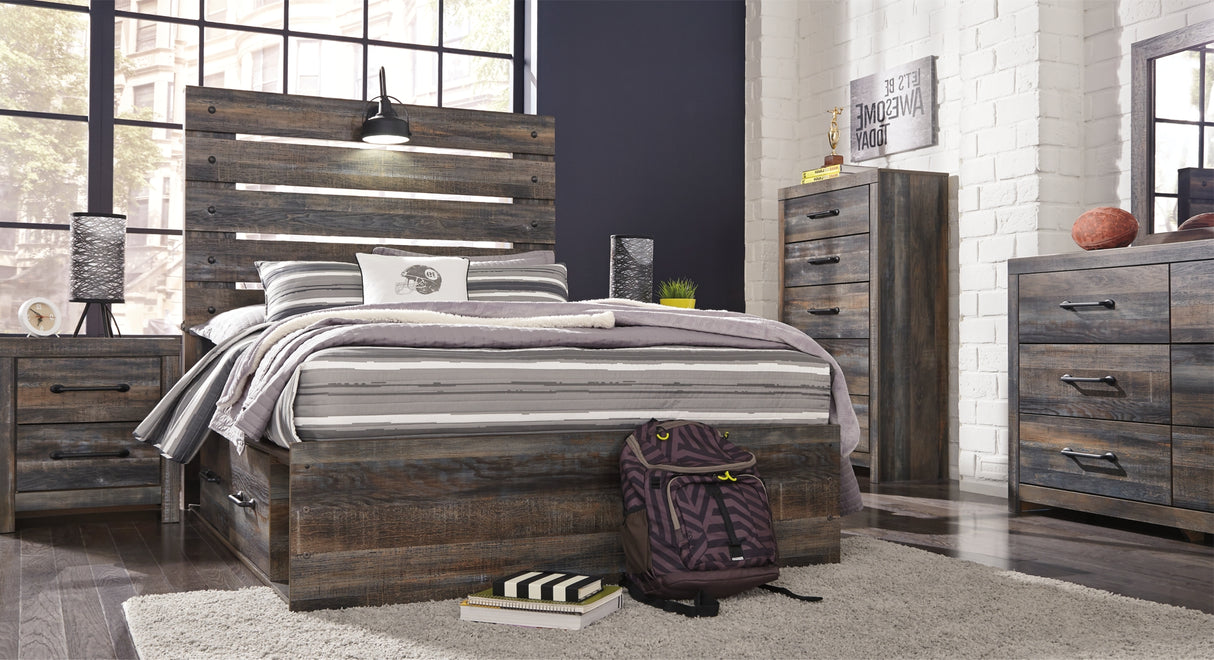 Drystan Multi Full LED Storage Platform Bed with 2 Drawers from Ashley Furniture - Luna Furniture