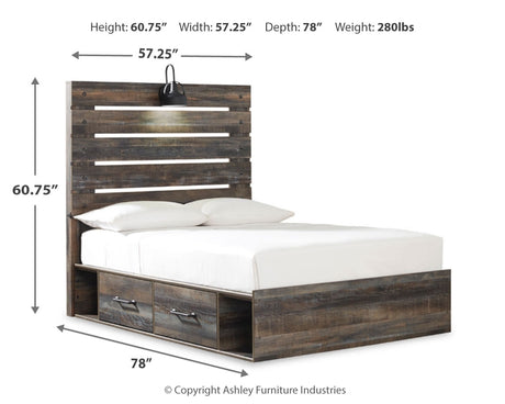 Drystan Multi Full LED Storage Platform Bed with 4 Drawers from Ashley Furniture - Luna Furniture