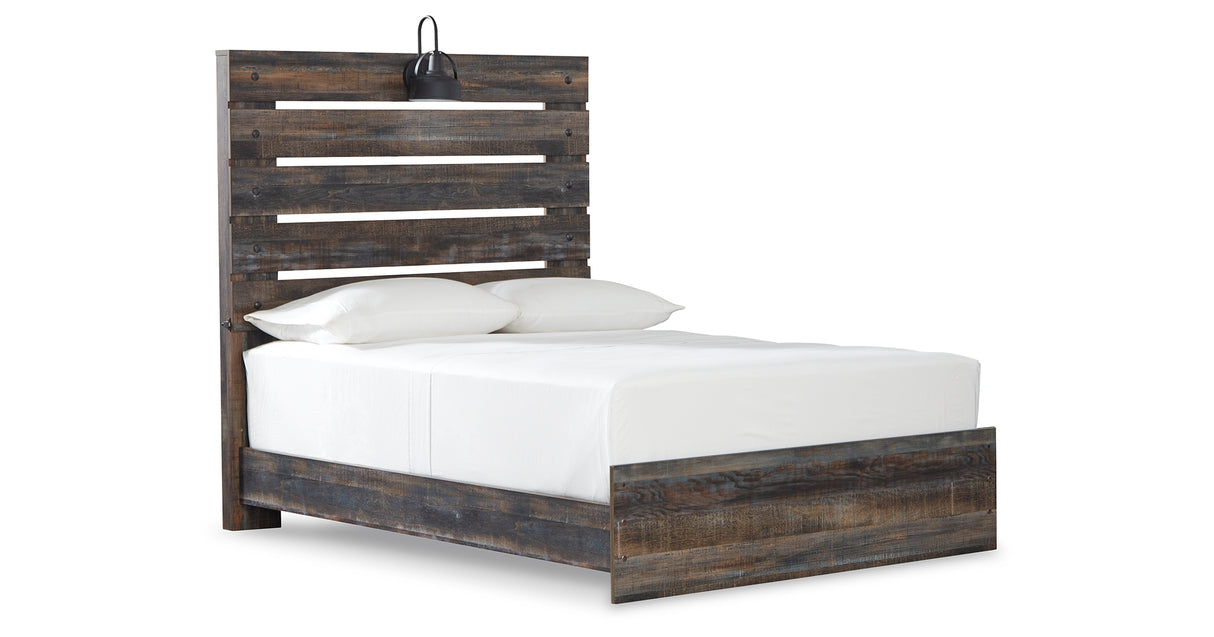 Drystan Full Panel Bed with Mirrored Dresser, Chest and 2 Nightstands in Multi from Ashley Furniture - Luna Furniture