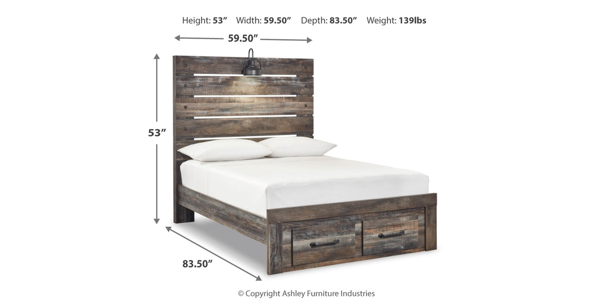 Drystan Multi Full LED Storage Panel Bed from Ashley Furniture - Luna Furniture