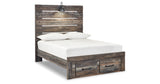 Drystan Full Panel Bed with 2 Storage Drawers with Mirrored Dresser, Chest and 2 Nightstands in Multi from Ashley - Luna Furniture
