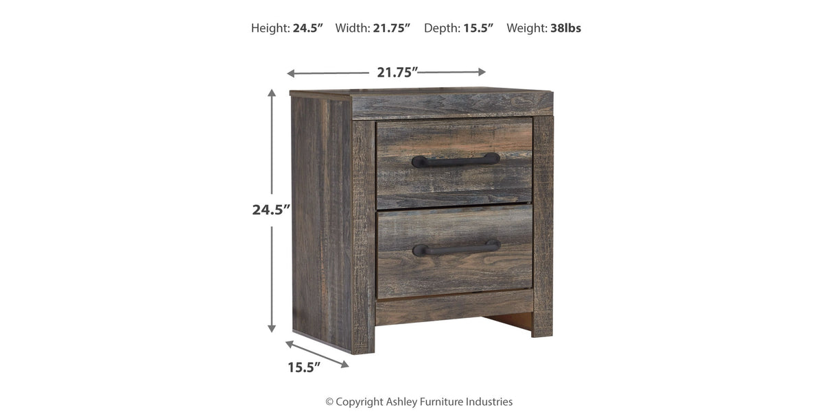 Drystan Full Bookcase Bed with 4 Storage Drawers with Mirrored Dresser and 2 Nightstands in Multi from Ashley - Luna Furniture