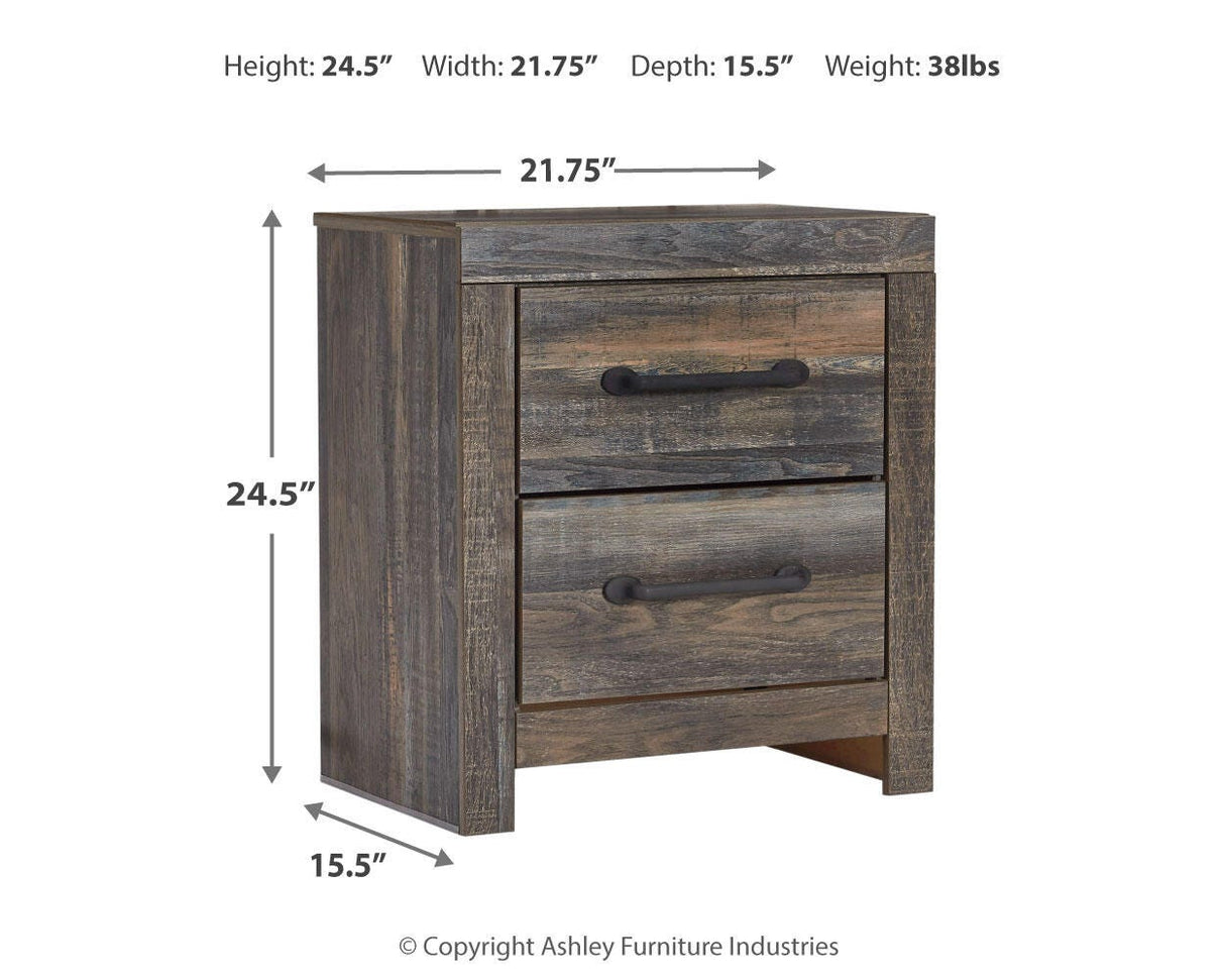 Drystan Queen Bookcase Bed with 2 Storage Drawers with Mirrored Dresser and 2 Nightstands in Multi from Ashley - Luna Furniture