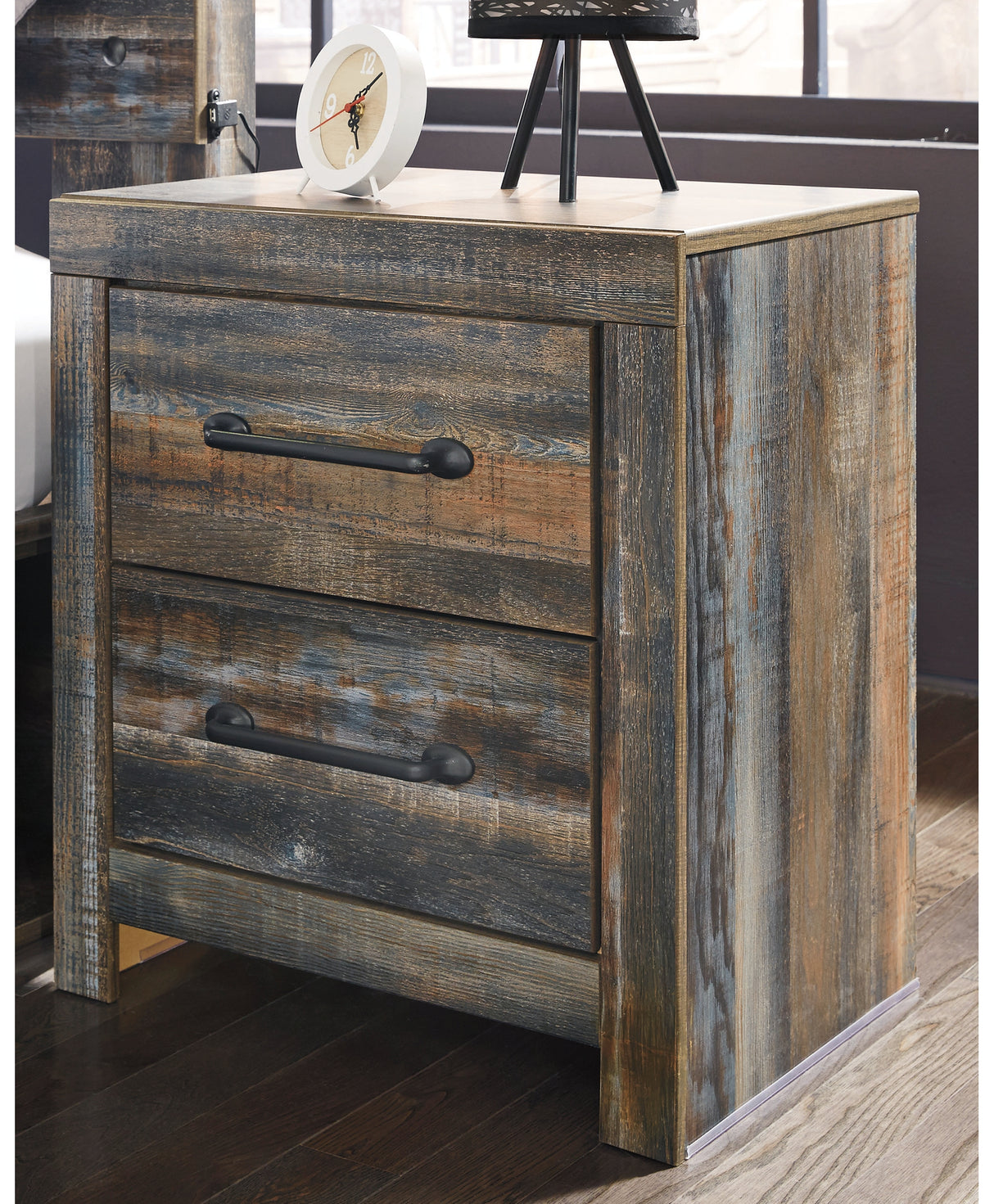 Drystan Queen Bookcase Bed with 2 Storage Drawers with Mirrored Dresser and 2 Nightstands in Multi from Ashley - Luna Furniture