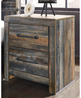Drystan Queen Bookcase Bed with 2 Storage Drawers with Mirrored Dresser and 2 Nightstands in Multi from Ashley - Luna Furniture
