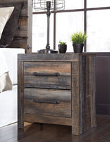 Drystan King Bookcase Bed with 2 Storage Drawers with Mirrored Dresser, Chest and 2 Nightstands in Multi from Ashley - Luna Furniture