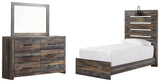 Drystan Multi Twin Panel Bed with Mirrored Dresser from Ashley Furniture - Luna Furniture