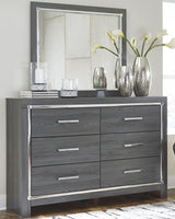 Lodanna Gray LED Upholstered Storage Panel Bedroom Set from Ashley Furniture - Luna Furniture