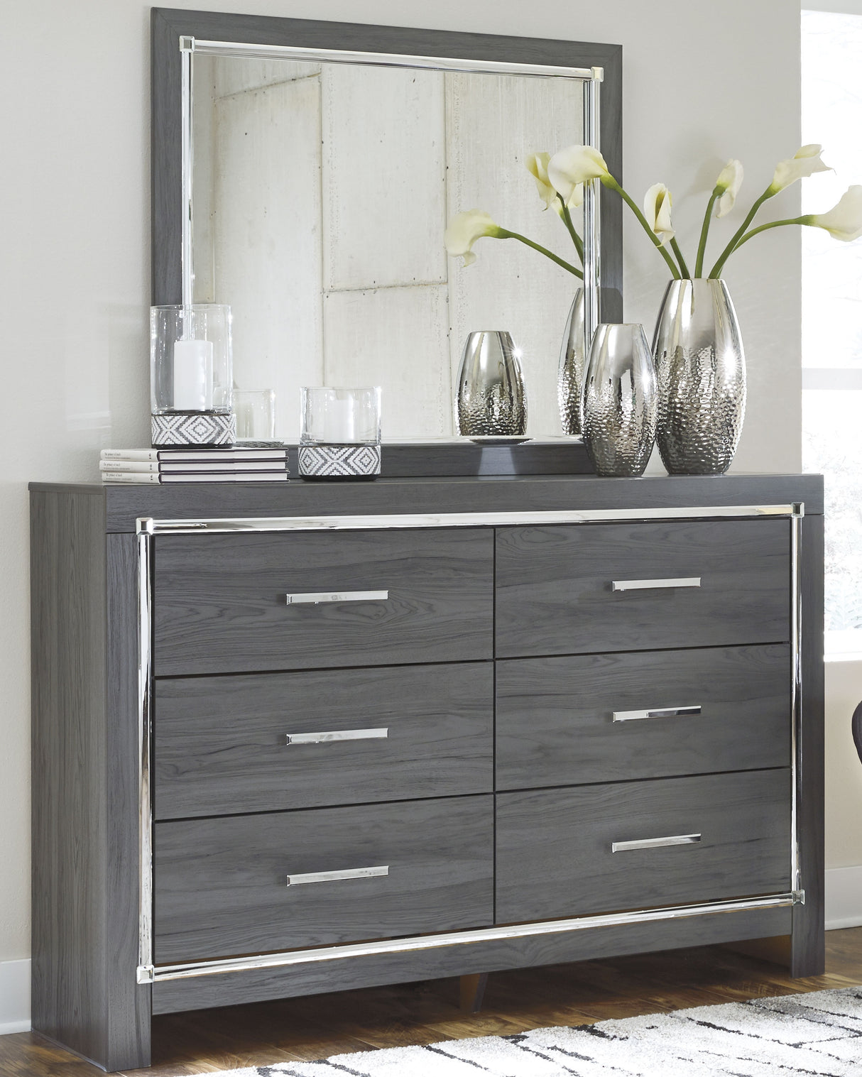 Lodanna Gray Full Panel Bed, Dresser and Mirror from Ashley Furniture - Luna Furniture