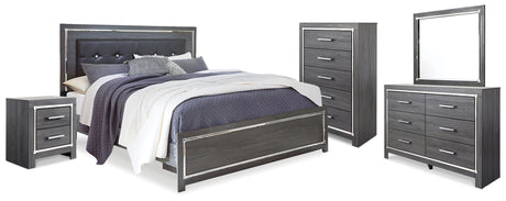 Lodanna Gray LED Upholstered Panel Bedroom Set from Ashley - Luna Furniture