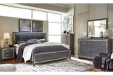 Lodanna Gray King LED Upholstered Panel Bed from Ashley - Luna Furniture
