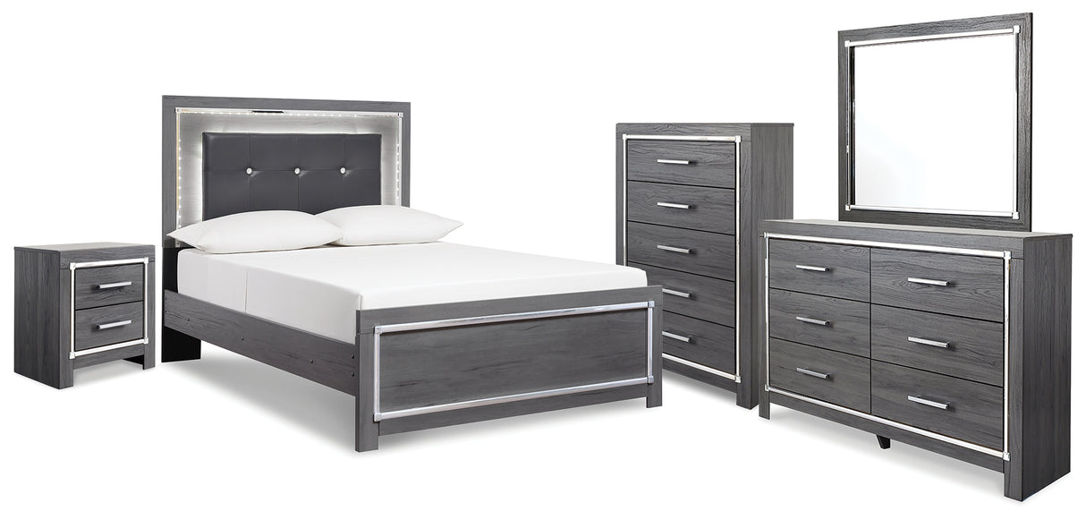 Lodanna Gray LED Upholstered Youth Panel Bedroom Set from Ashley Furniture - Luna Furniture