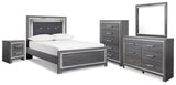 Lodanna Gray LED Upholstered Youth Panel Bedroom Set from Ashley Furniture - Luna Furniture