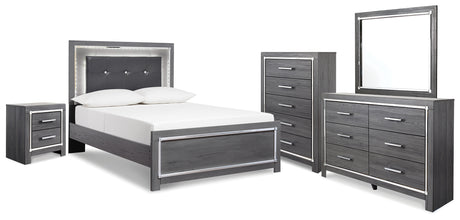 Lodanna Gray LED Upholstered Youth Panel Bedroom Set from Ashley Furniture - Luna Furniture