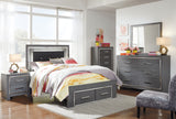 Lodanna Gray Full LED Upholstered Storage Panel Bed from Ashley - Luna Furniture