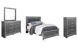 Lodanna Gray Queen Panel Bed with Mirrored Dresser and Chest from Ashley Furniture - Luna Furniture