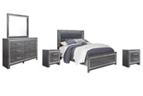 Lodanna Gray Queen Panel Bed with Mirrored Dresser and 2 Nightstands from Ashley - Luna Furniture