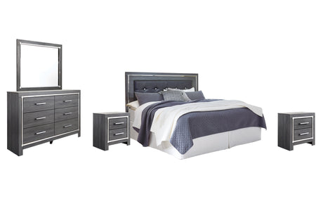 Lodanna Gray King/California King Panel Headboard, Dresser, Mirror and 2 Nightstands from Ashley Furniture - Luna Furniture