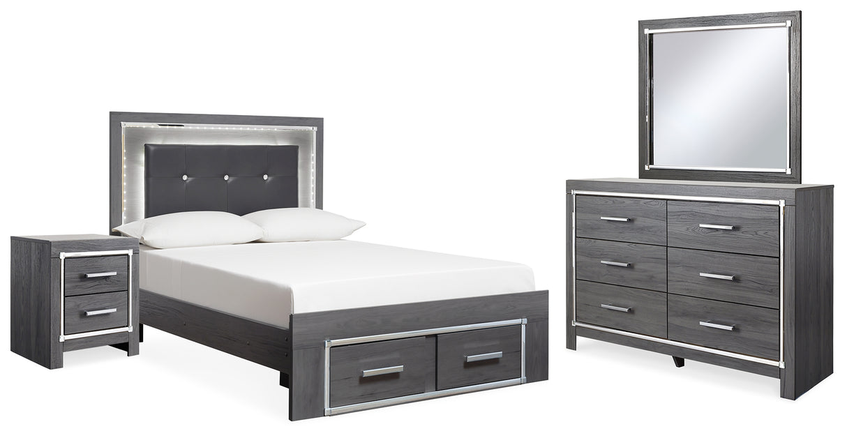 Lodanna Gray LED Storage Youth Panel Bedroom Set from Ashley Furniture - Luna Furniture