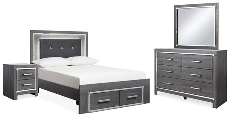 Lodanna Gray LED Storage Youth Panel Bedroom Set from Ashley Furniture - Luna Furniture