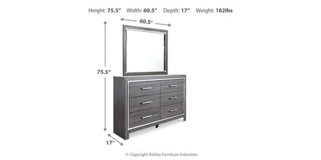 Lodanna Gray King/California King Panel Headboard, Dresser, Mirror and 2 Nightstands from Ashley Furniture - Luna Furniture