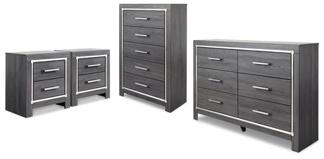 Lodanna Gray Dresser, Chest and 2 Nightstands from Ashley - Luna Furniture